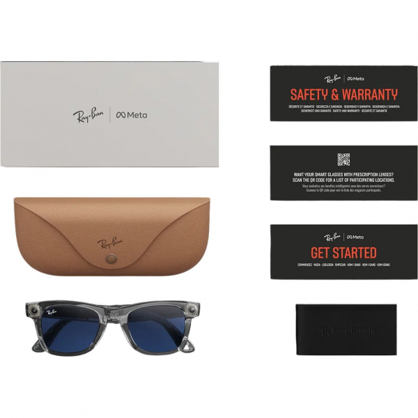Смарт-очки Ray-Ban Meta Wayfarer Gen2 Large Shiny Tr. Grey Fr./Cl. S.Tr.L.(RW4012 6840MF 53-22)