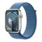 Apple Watch Series 9 GPS 45mm Silver Aluminum Case w. Winter Blue S. Loop (MR9F3)