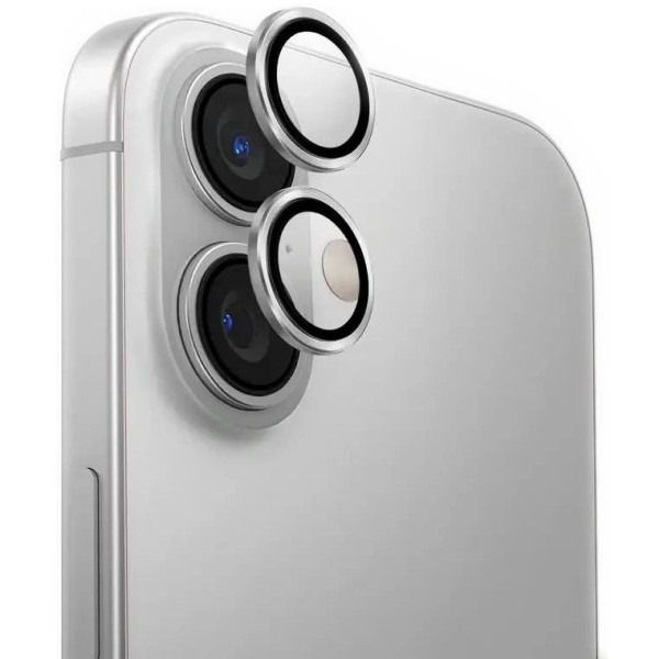 Линза на камеру  +NEU Chatel Metal Frame Lens Protector Glass for iPhone 16 /16 Plus Silver