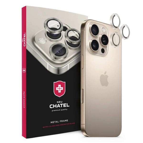 Линза на камеру +NEU Chatel Metal Frame Lens Protector Glass for iPhone 17 Pro/17 Pro Max Transparen