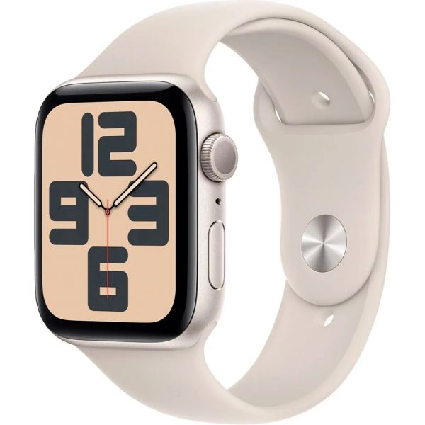 Apple Watch SE 2 GPS 44mm Starlight Aluminium Case with Starlight Sport Band S/M (MRE43)