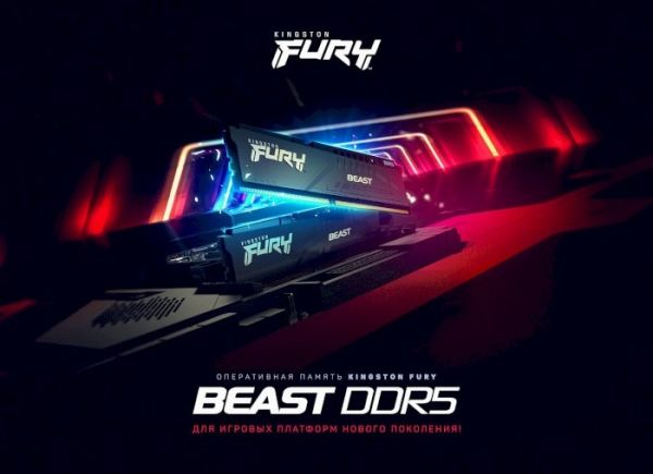 Модуль пам’яті DDR5 2x8GB/5600 Kingston Fury Beast Black (KF556C40BBK2-16)