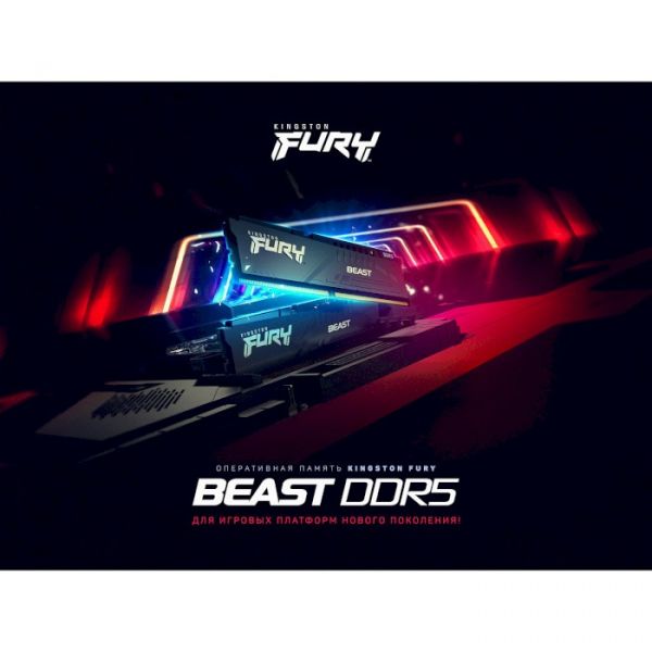 Модуль пам'яті DDR5 16GB/6000 Kingston Fury Beast Black (KF560C36BBE-16)