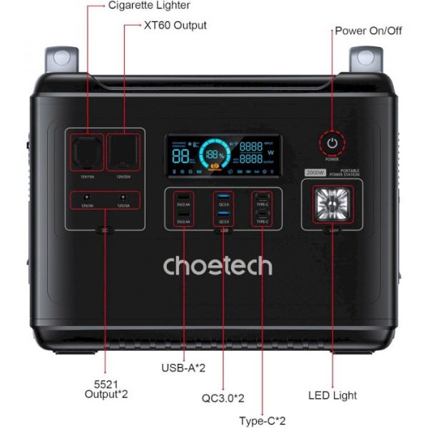 Зарядна станція Choetech Portable Power Station 2000Wh (BS006)