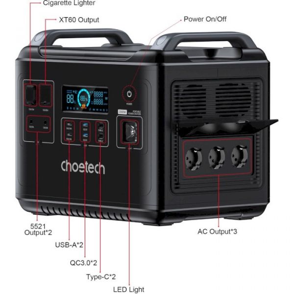 Зарядна станція Choetech Portable Power Station 2000Wh (BS006)