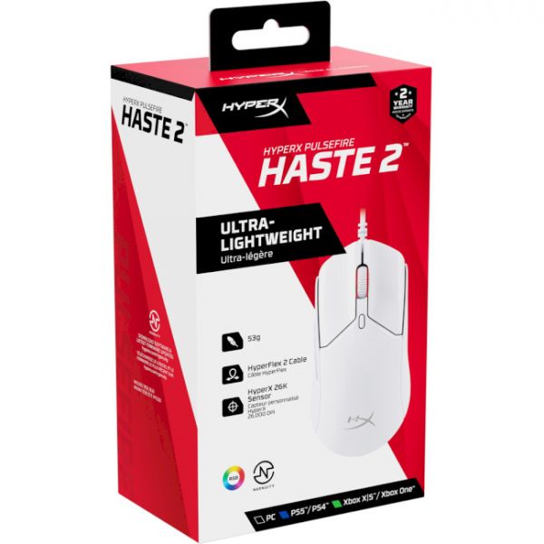 Миша HyperX Pulsefire Haste 2 USB White (6N0A8AA)