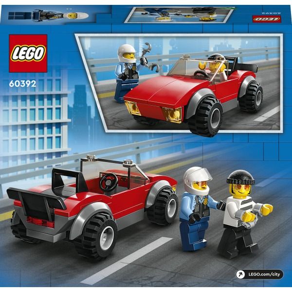 Блоковий конструктор LEGO City Переслідування автомобіля на поліцейському мотоциклі (60392)