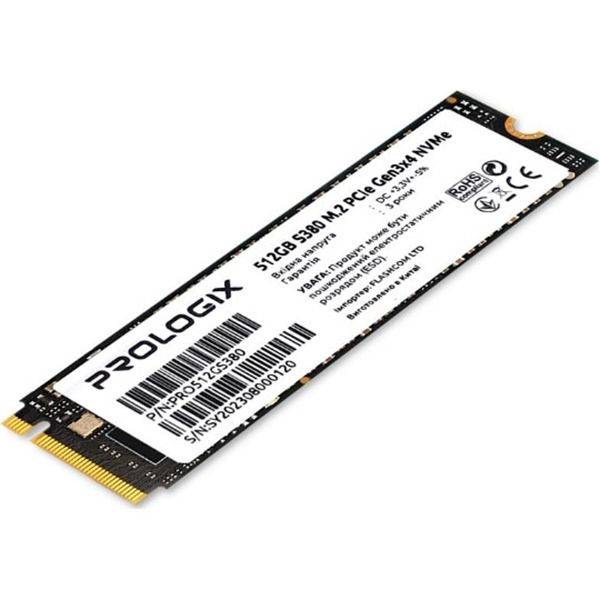 Накопичувач SSD 512GB Prologix S380 M.2 2280 PCIe 3.0 x4 NVMe 3D TLC (PRO512GS380)