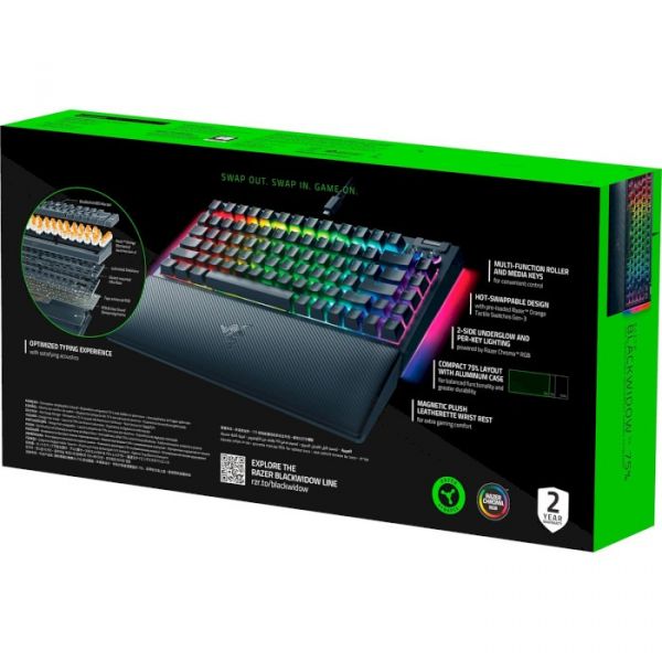 Клавіатура Razer BlackWidow V4 75% Black (RZ03-05000100-R3M1)