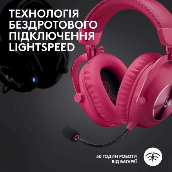 Комп'ютерна гарнітура Logitech G Pro X 2 Lightspeed Pink (981-001275)