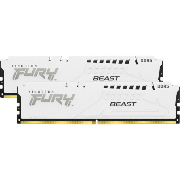 Модуль пам`яті DDR5 2х16GB/6400 Kingston Fury Beast White RGB (KF564C32BWEK2-32)