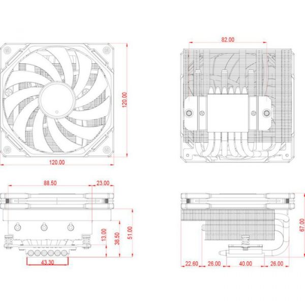 Повітряне охолодження ID-Cooling IS-67-XT Black