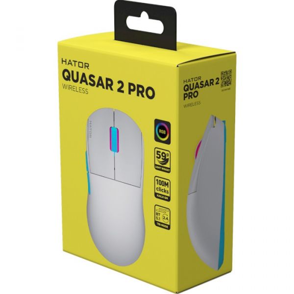 Миша Hator Quasar 2 PRO Wireless White/Cyan (HTM561WC)