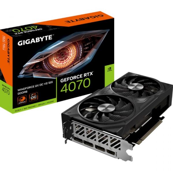 Відеокарта GIGABYTE GeForce RTX 4070 WINDFORCE 2X OC V2 12G (GV-N4070WF2OCV2-12GD)