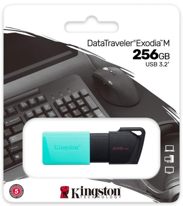 USB флеш накопичувач 256GB Kingston DataTraveler Exodia M Black/Teal (DTXM/256GB)