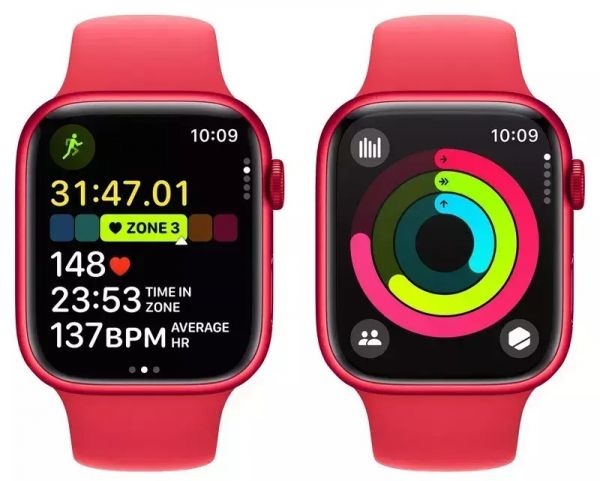 Apple Watch Series 9 GPS 45mm PRODUCT RED Alu. Case w. PRODUCT RED Sport Band - M/L (MRXK3)
