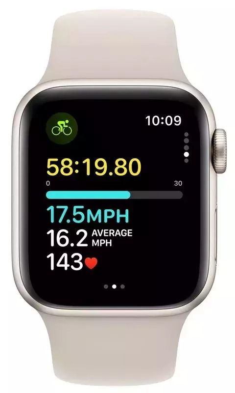 Apple Watch SE 2 GPS 40mm Starlight Aluminium Case with Starlight Sport Band S/M (MR9U3)