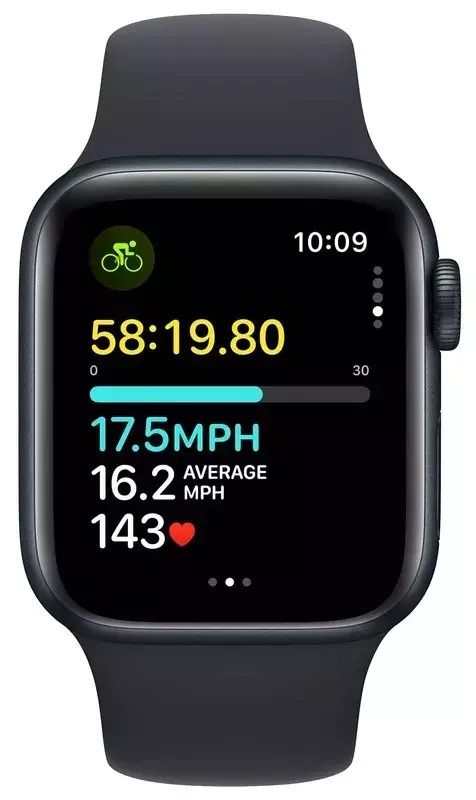 Apple Watch SE 2 GPS 40mm Midnight Aluminium Case with Midnight Sport Band M/L (MR9Y3)