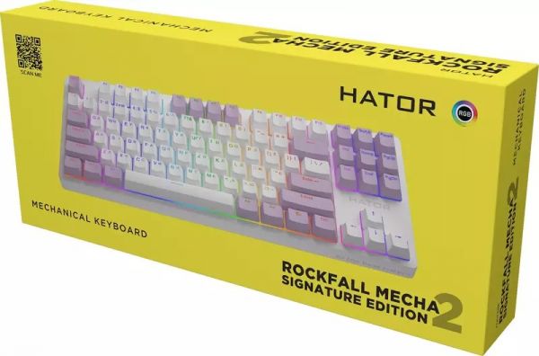 Клавіатура Hator Rockfall 2 Mecha Signature Edition White/White/Lilac (HTK-521-WWL)