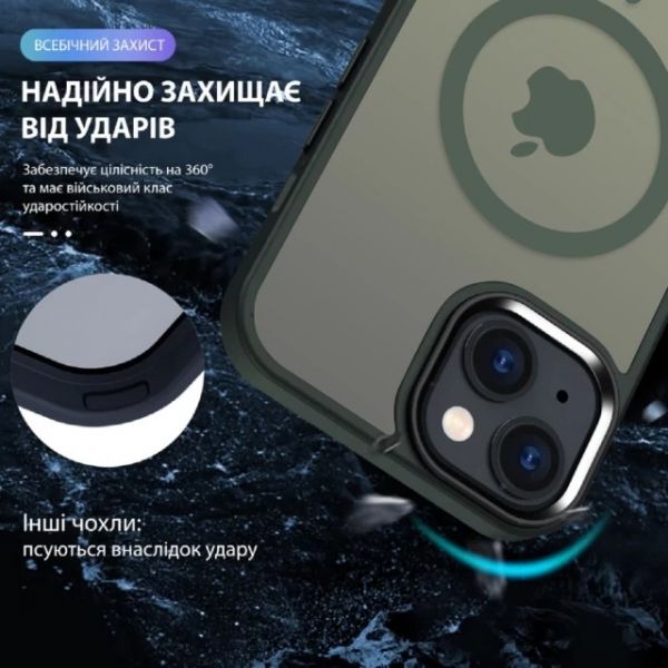 Чохол WAVE Matte Insane Case with Magnetic Ring iPhone 15 Pro (green)