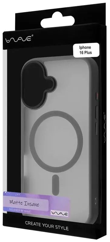 Чохол WAVE Matte Insane Case with Magnetic Ring iPhone 16 (gray)