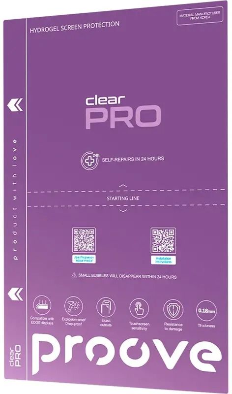 Захисна гідрогелева плівка Proove Hydrogel Screen Protection PRO Clear