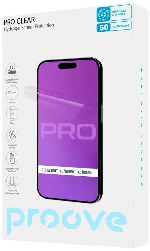 Захисна гідрогелева плівка Proove Hydrogel Screen Protection PRO Clear