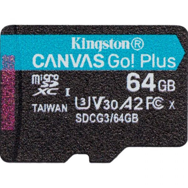 Карта пам'яті Kingston 64 GB microSDXC class 10 UHS-I U3 Canvas Go! Plus (SDCG3/64GBSP)