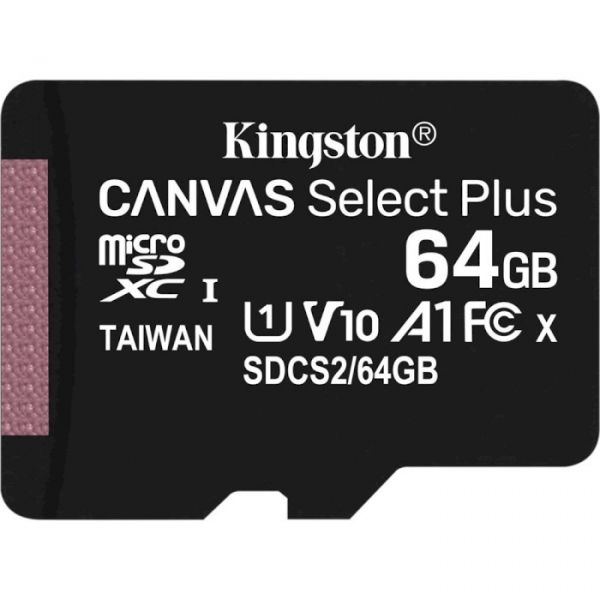 Карта пам'яті Kingston 64 GB microSDXC Class 10 UHS-I Canvas Select Plus (SDCS2/64GBSP)