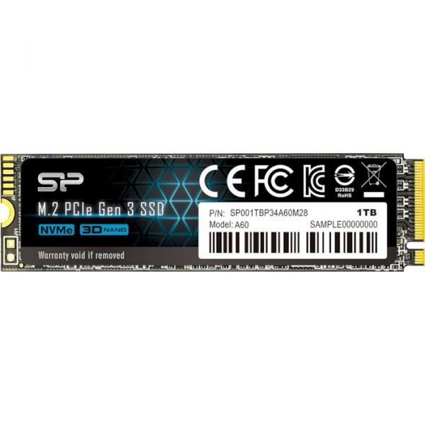 SSD накопичувач 1Tb NVMe PCIe Gen3x4 M.2 2280 SILICON POWER P34A60*
