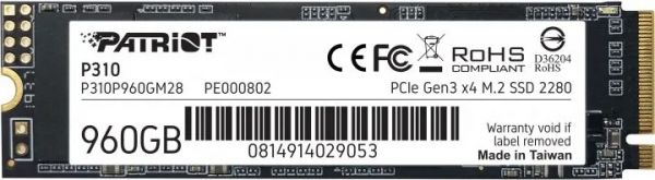 SSD накопичувач PATRIOT P310 960 GB (P310P960GM28)