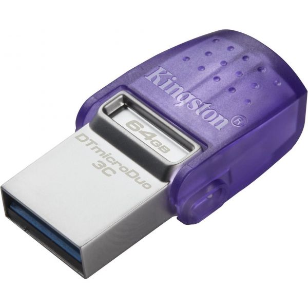 Накопичувач USB 64G Kingston usb3.0+TypeC DTDUO3CG3 microDuo 3C 200MB/s Metal^