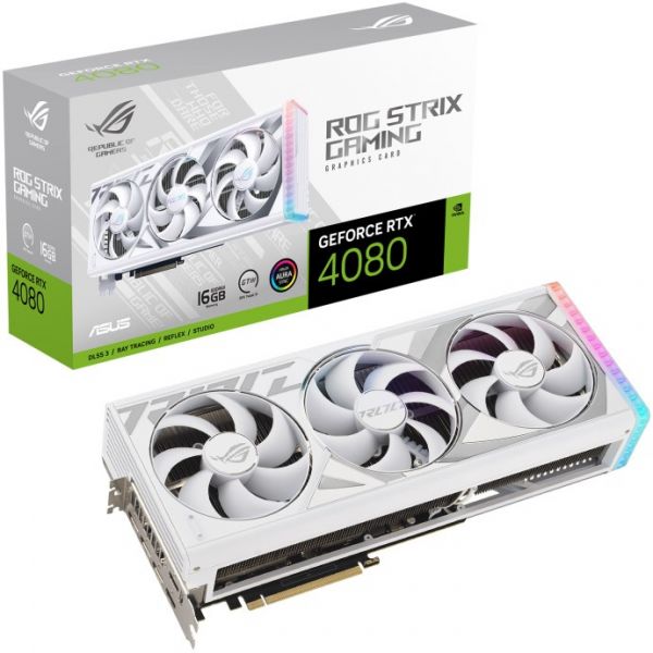 Відеокарта Asus GeForce RTX 4080 16GB GDDR6X ROG Strix Gaming White (ROG-STRIX-RTX4080-16G-WHITE)
