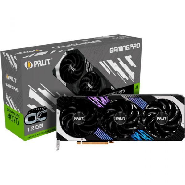 Відеокарта Palit GeForce RTX 4070 12GB GDDR6X GamingPro OC (NED4070H19K9-1043A)