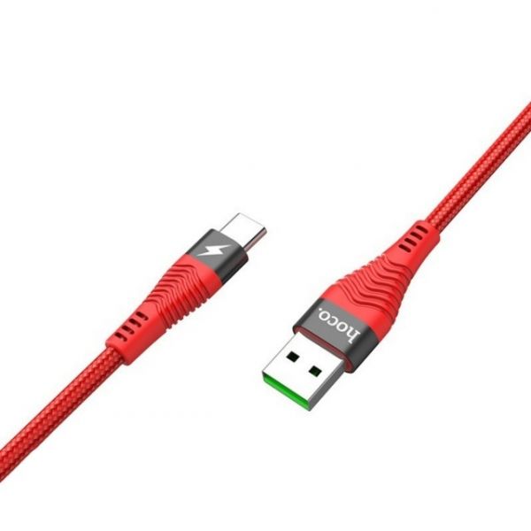 Кабель Hoco U53 5a Flash charging Data cable for Type - C Red