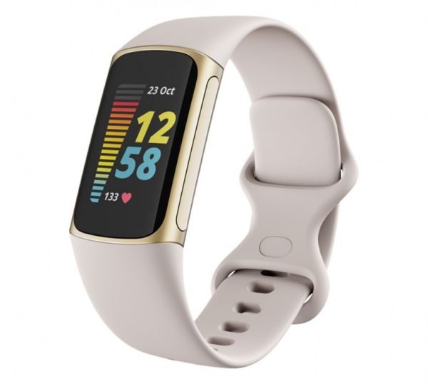 Фітнес-браслет Fitbit Charge 5 Lunar White/Soft Gold Stainless Steel (FB421GLWT)