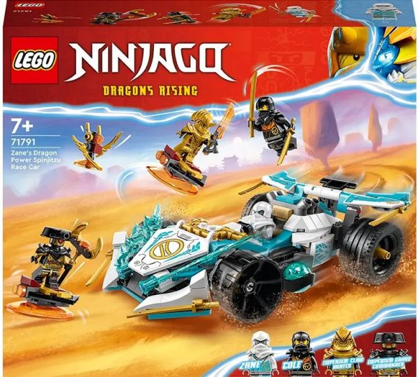 Блоковий конструктор LEGO Ninjago Суперсила дракона Зейна/ Автомобіль для перегонів спін-джитсу (717