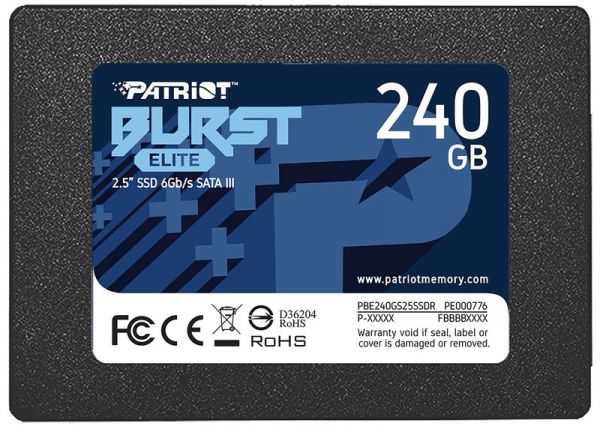 Накопичувач SSD 240GB Patriot Burst Elite 2.5 SATAIII TLC (PBE240GS25SSDR)