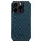 Чохол Pitaka MagEZ Case 4 Twill 1500D Black/Blue for iPhone 15 Pro (KI1508P)