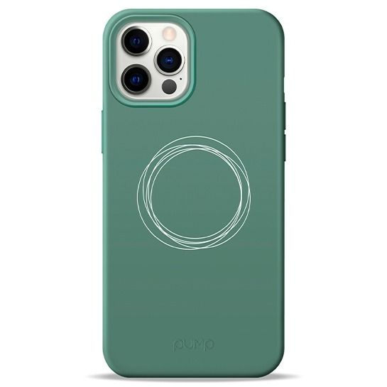 Чохол Pump Silicone Case Circles on Green for iPhone 12 Pro Max