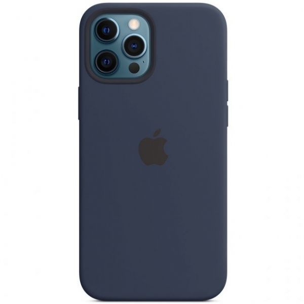 Чохол Silicon Case with Animation & MagSafe iPhone 12 Pro Max (1:1 original) Deep Navy