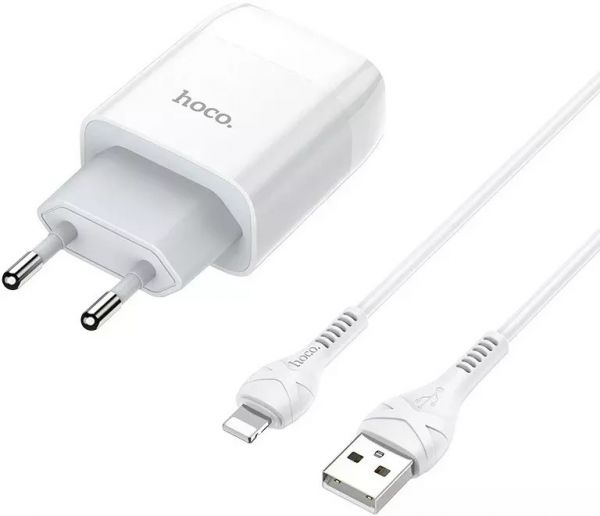 СЗУ Hoco C72A Glorious single port charger set (Lightning) (EU) White
