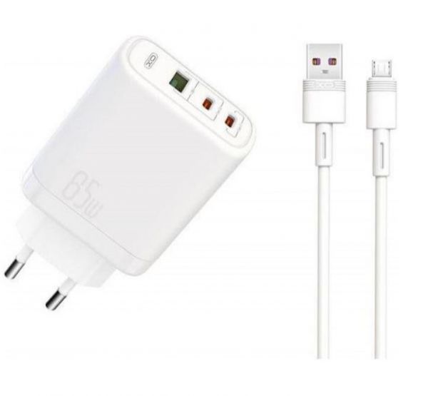 Мережевий зарядний пристрій XO CE04 ( EU ) 65W Fast Charger ( TYPE-C PD65W / USB-A QC45W ) CE with l