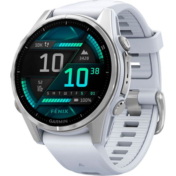 Смарт-годинник Garmin Fenix 8 43mm AMOLED Silver with Whitestone Silicone Band (010-02903-00)