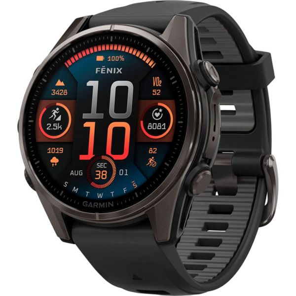 Смарт-годинник Garmin Fenix 8 43mm AMOLED Sapphire Carbon Gray DLC Tit. (010-02903-20/21)