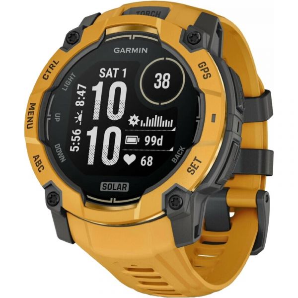 Смарт-годинник Garmin Instinct 3 50mm Solar Sunburst with Sunburst/Gray Band (010-02935-02/42)