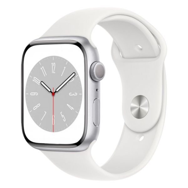 Apple Watch Series 8 GPS 41mm Silver Aluminum Case with White S. Band (MP6K3)