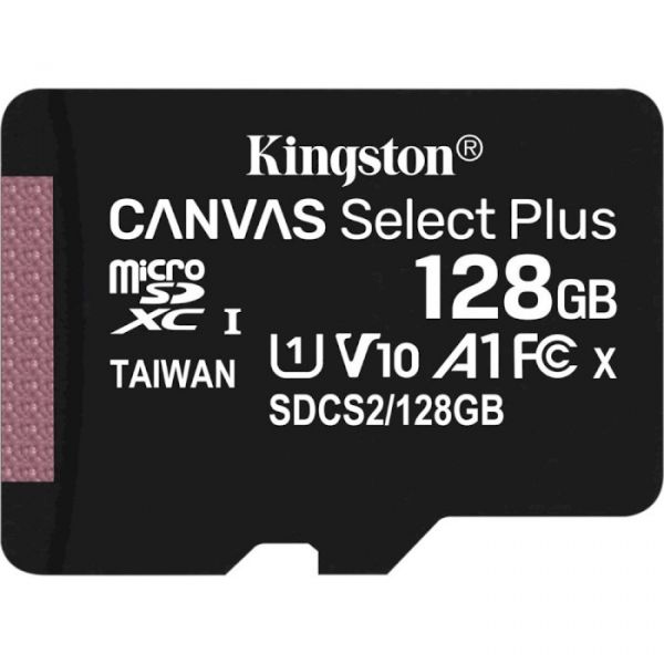 Карта пам'яті Kingston 128 GB microSDXC Class 10 UHS-I Canvas Select Plus (SDCS2/128GBSP)