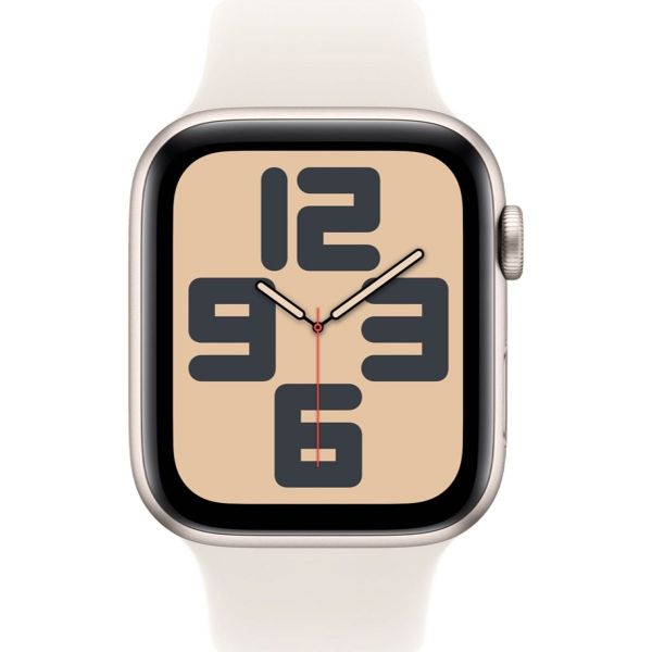 Apple Watch SE 2 2024 GPS 44mm Starlight Aluminium Case with Starlight Sport Band M/L MXEV3