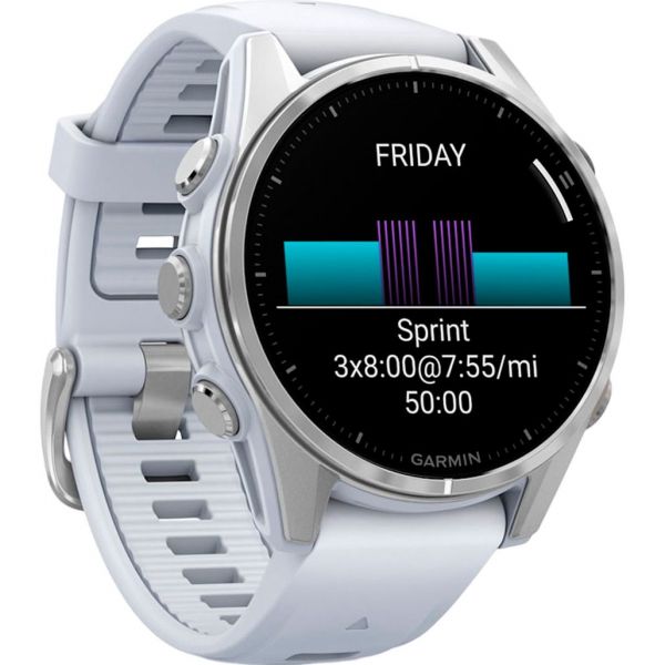 Смарт-годинник Garmin Fenix 8 43mm AMOLED Silver with Whitestone Silicone Band (010-02903-00)
